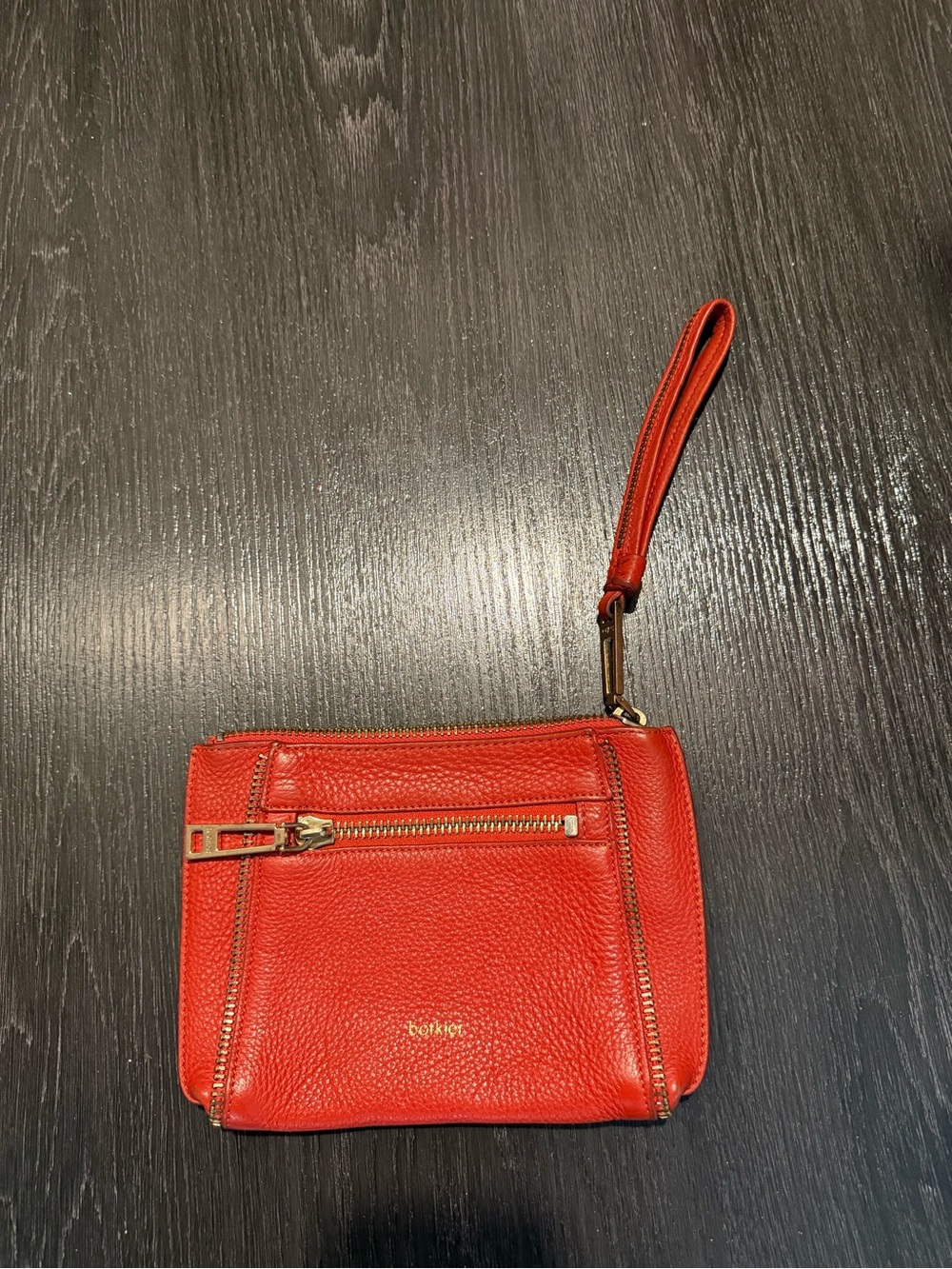 Botkier Red Leather Wristlet Clutch
